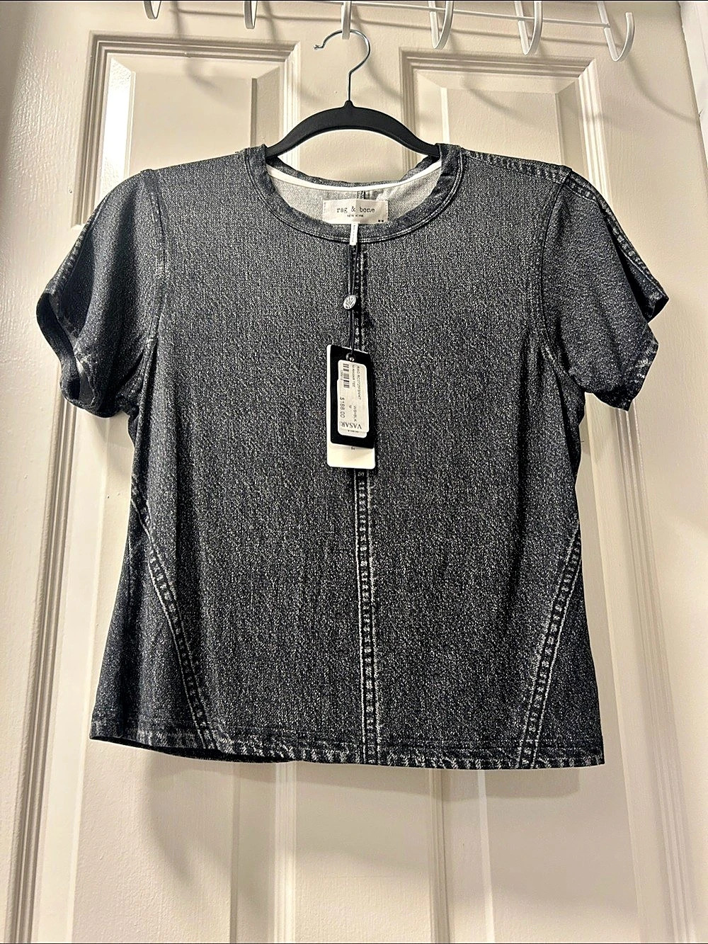 rag & bone Miramar terry black denim look NWT, Medium